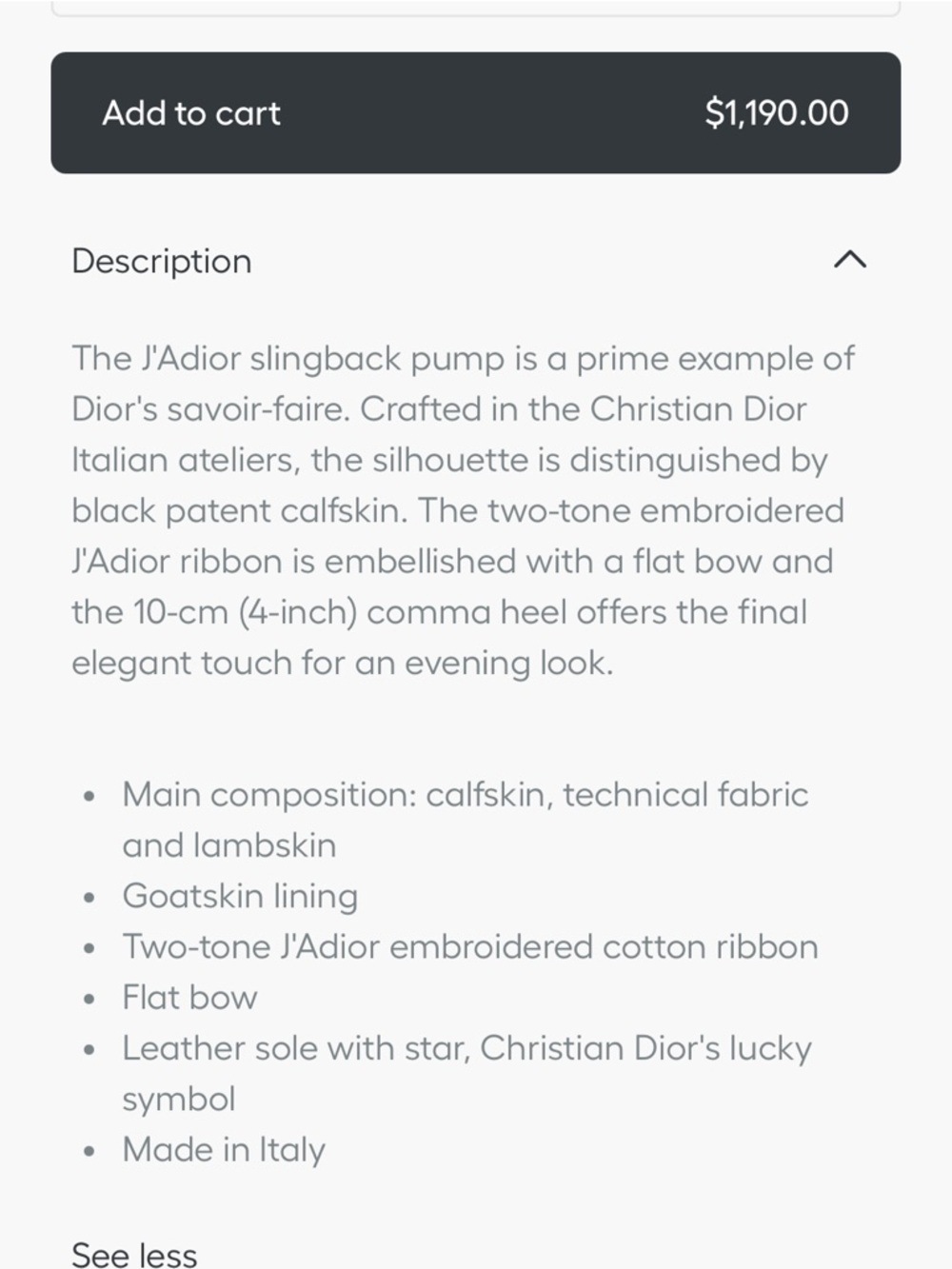 J'Adios Slingback Pump
Black Patent Calfskin Size 40 D - Picture 15 of 15